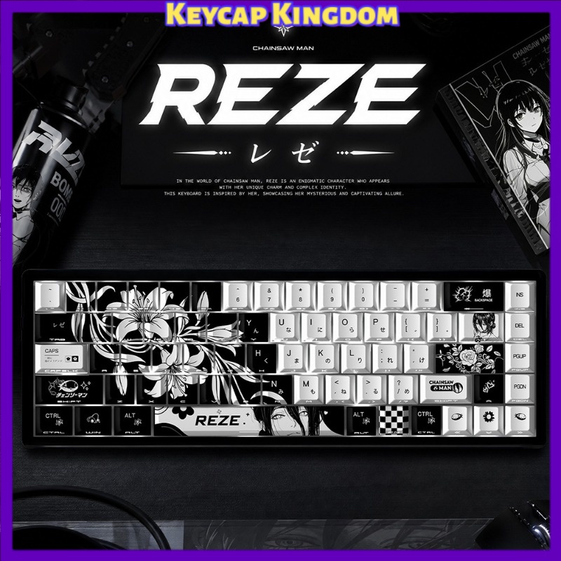 Gaming Accessories Aesthetic - NEW Reze 5.0 Anime Keycaps Chainsaw