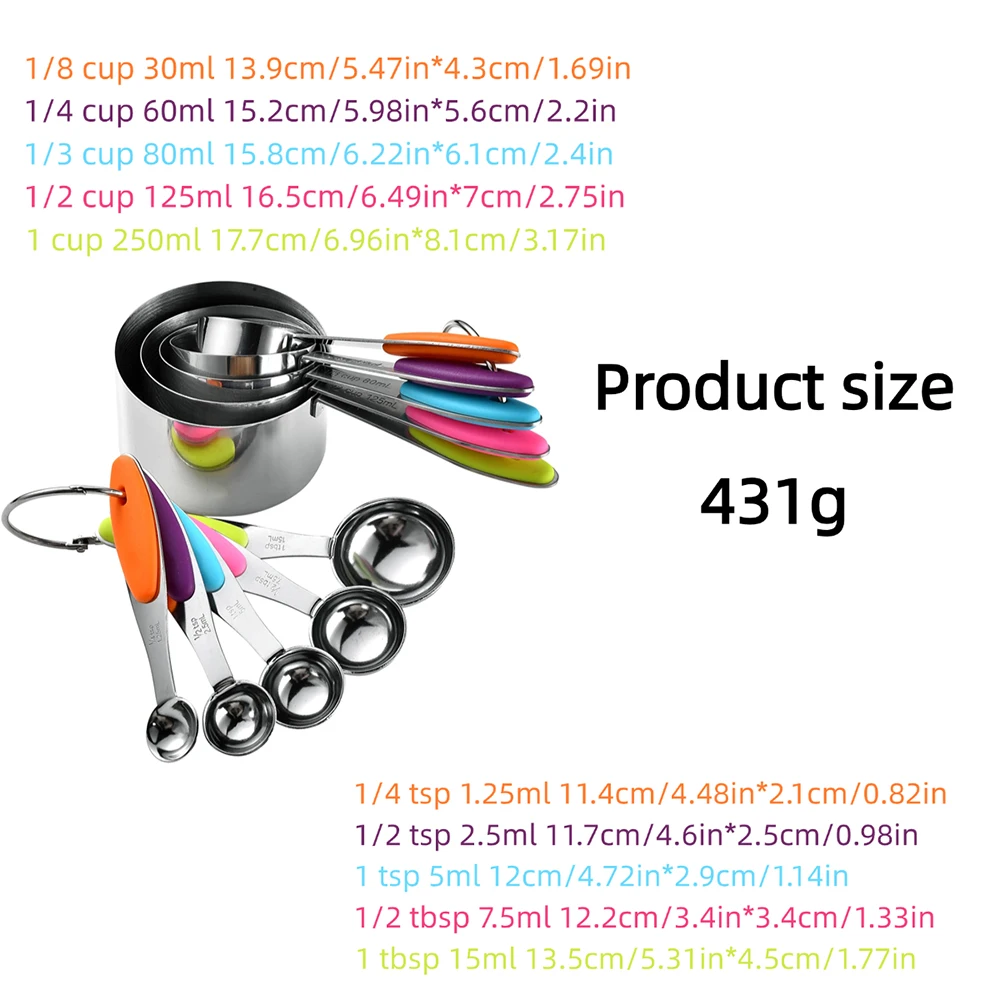 5/10Pcs Stainless Steel Measur - Gaming Kitchen Accessories review and price