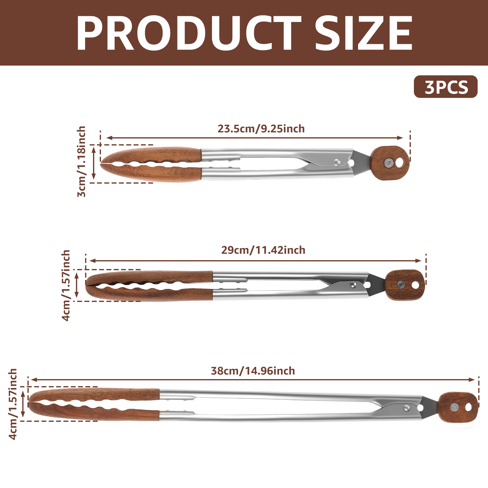 2/3 Pcs Food Tongs Walnut Wood - Gaming Kitchen Accessories review and price