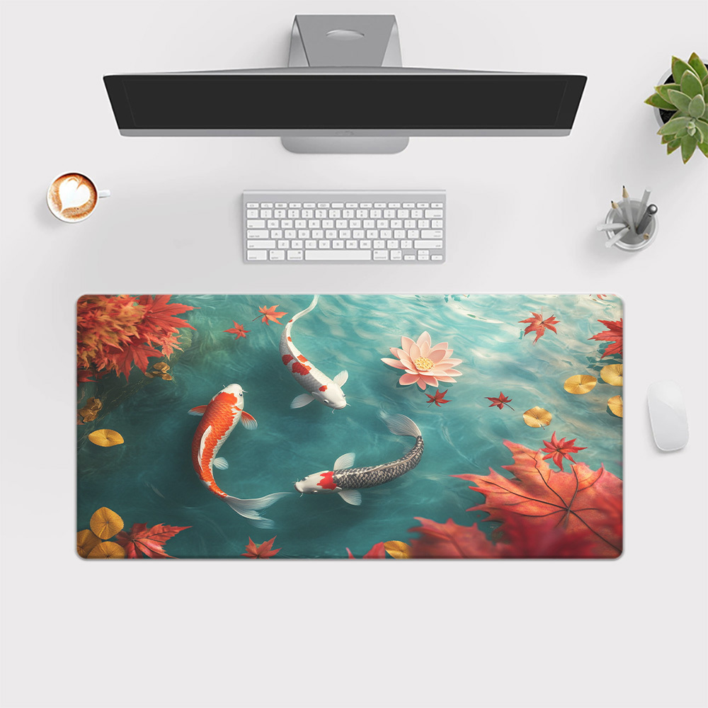 Zen Koi Fish Iron Art Desk Mat - Zen Gaming Accessories review and price