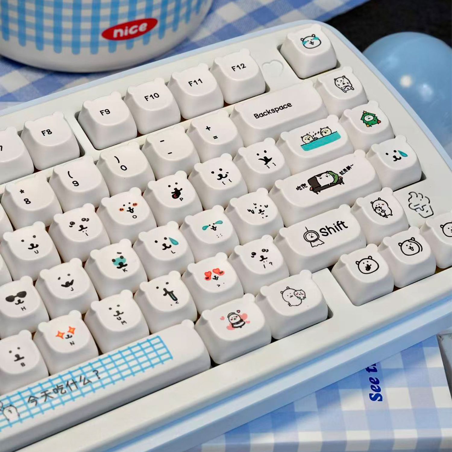 Kawaii Cartoon Joke Bear PBT K - Gaming Accessories Kawaii review and price
