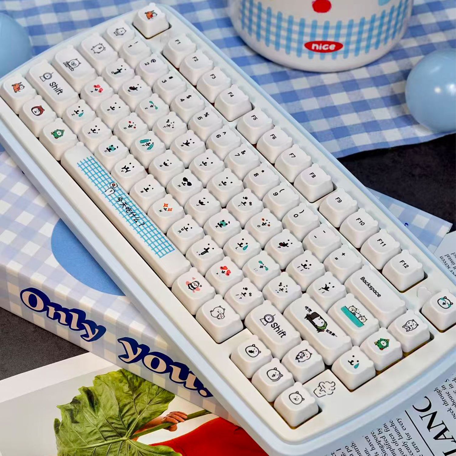 Kawaii Cartoon Joke Bear PBT K - Gaming Accessories Kawaii review and price