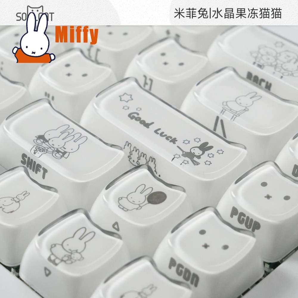 Kawaii Miffy Keycaps Cute Rabb - Gaming Accessories Aesthetic review and price
