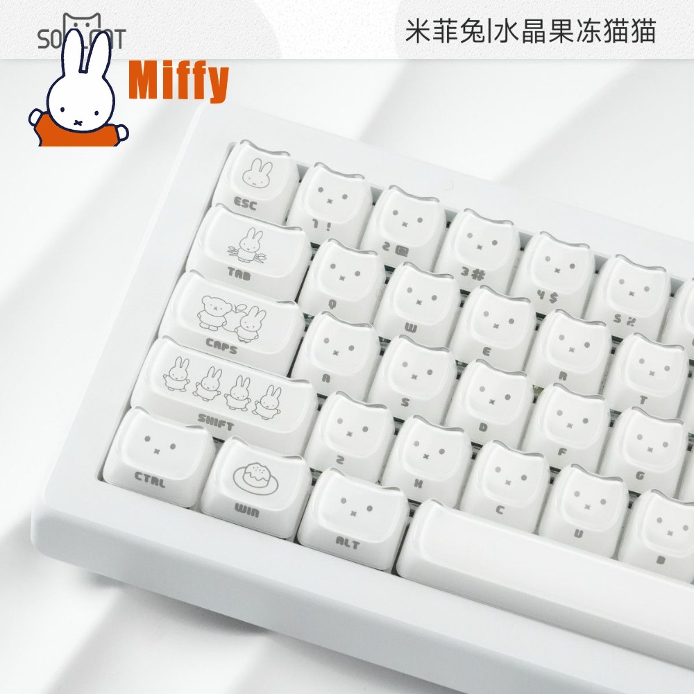 Kawaii Miffy Keycaps Cute Rabb - Gaming Accessories Aesthetic review and price