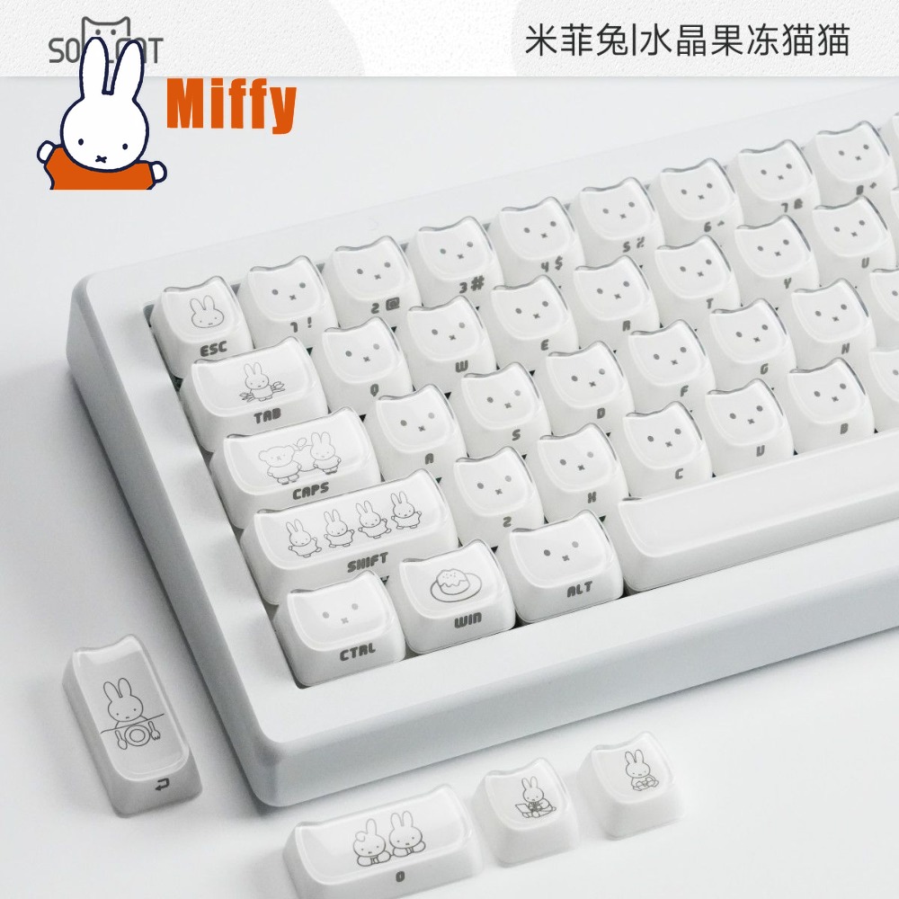 Kawaii Miffy Keycaps Cute Rabb - Gaming Accessories Aesthetic review and price