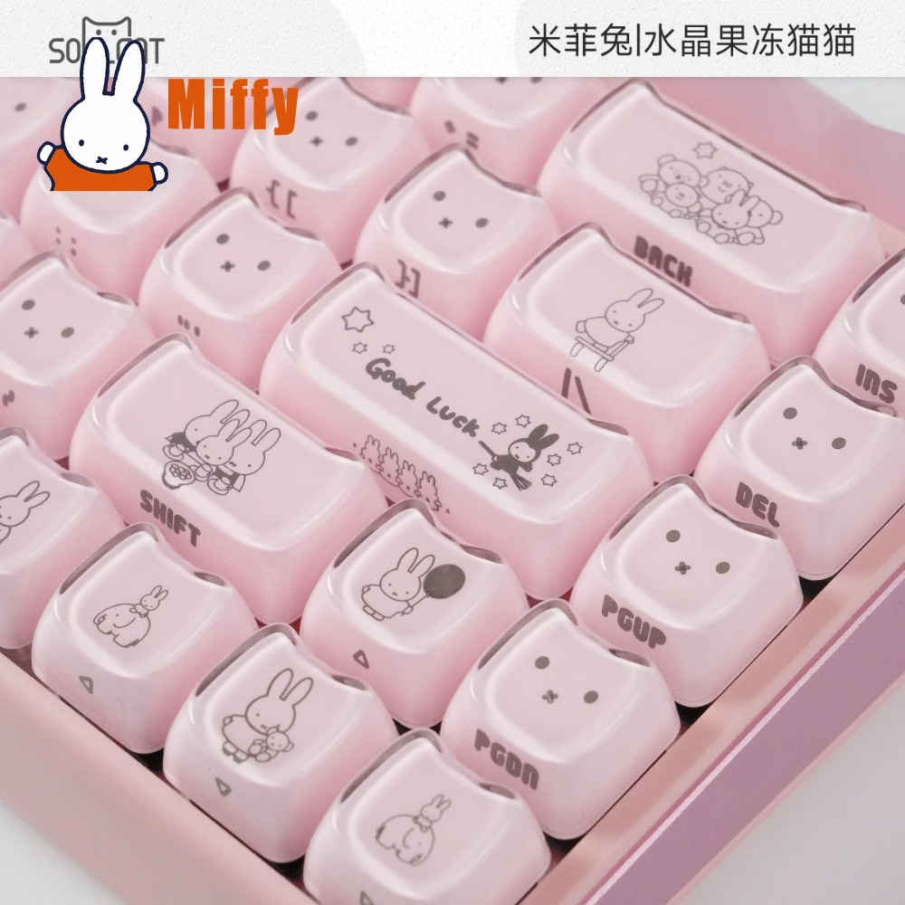 Kawaii Miffy Keycaps Cute Rabb - Gaming Accessories Aesthetic review and price