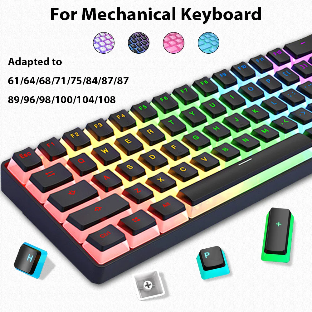 129 Keys Pudding Keycaps PBT D - Gaming Accessories Aesthetic review and price