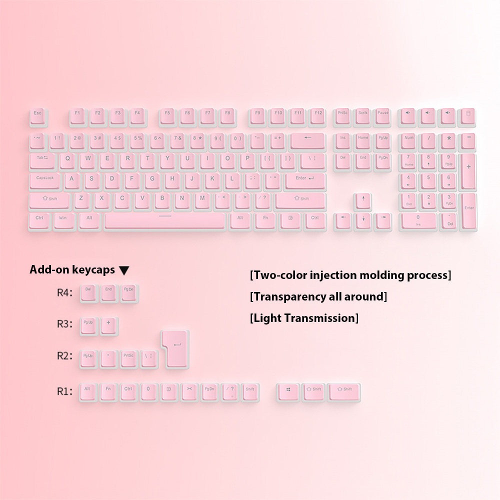 129 Keys Pudding Keycaps PBT D - Gaming Accessories Aesthetic review and price