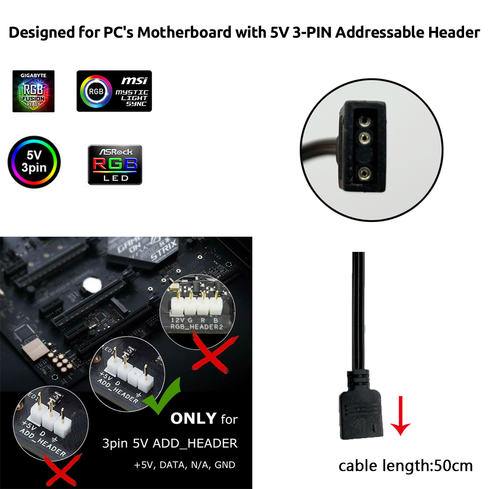 5V ARGB 3Pin Header for Asus A - Gaming Accessories Led review and price